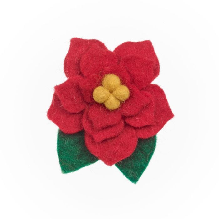 felt so good Handmade Felt Christmas Poinsettia Brooch