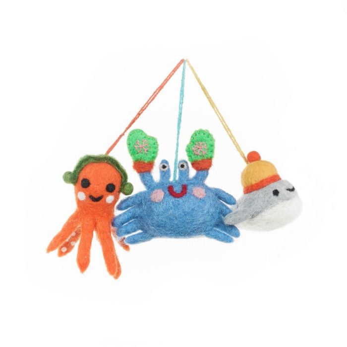 felt so good Handmade Felt Christmas Sealife (Set of 3) Hanging Decorations