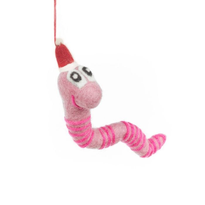 felt so good Handmade Felt Christmas Wrigley the Worm Hanging Worm Decoration
