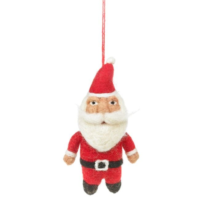 felt so good Handmade Felt Classic Santa Hanging Christmas Tree Decoration