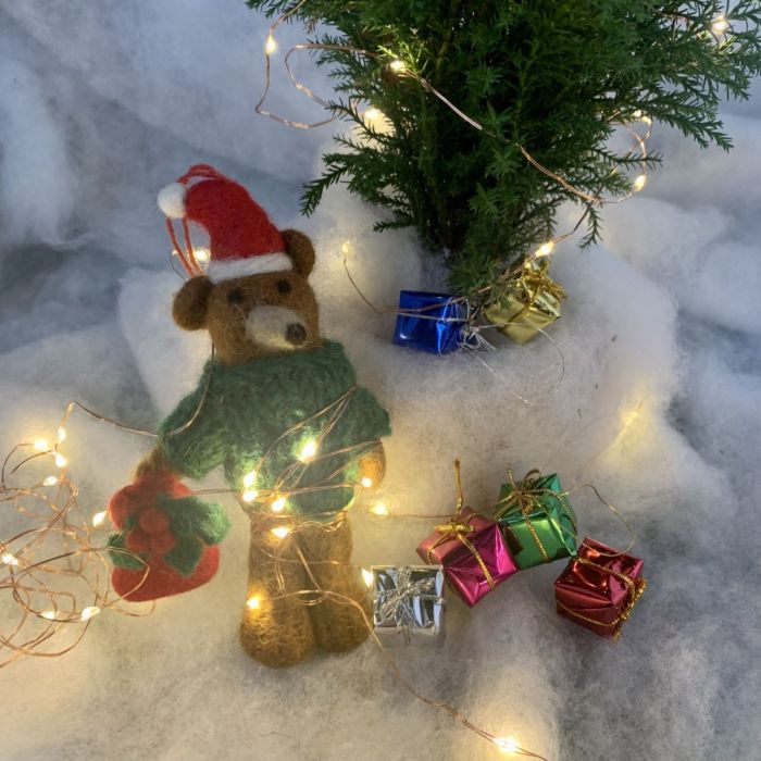 Felt So Good Handmade Felt Claus The Christmas Bear Hanging Decoration