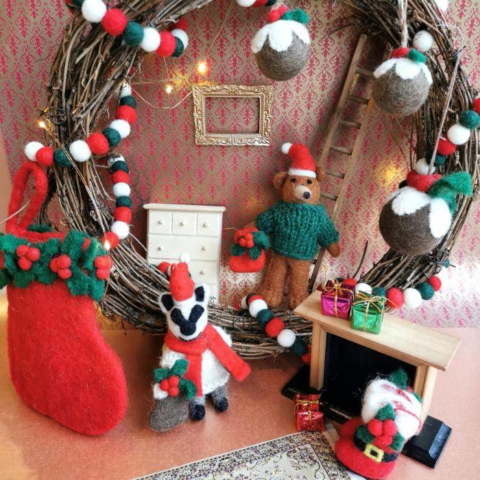 Felt So Good Handmade Felt Claus The Christmas Bear Hanging Decoration