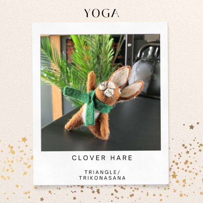 Felt So Good Handmade Felt Clover The Hare Hanging Woodland Decoration