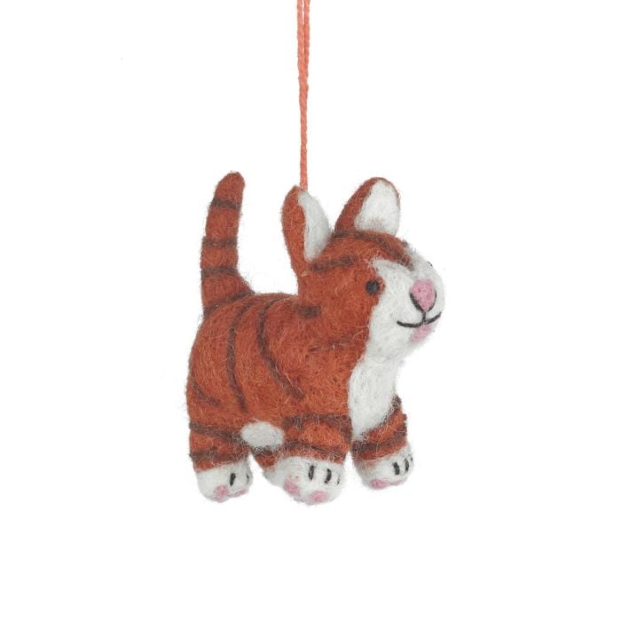 felt so good Handmade Felt Colin the Cat Hanging Decoration