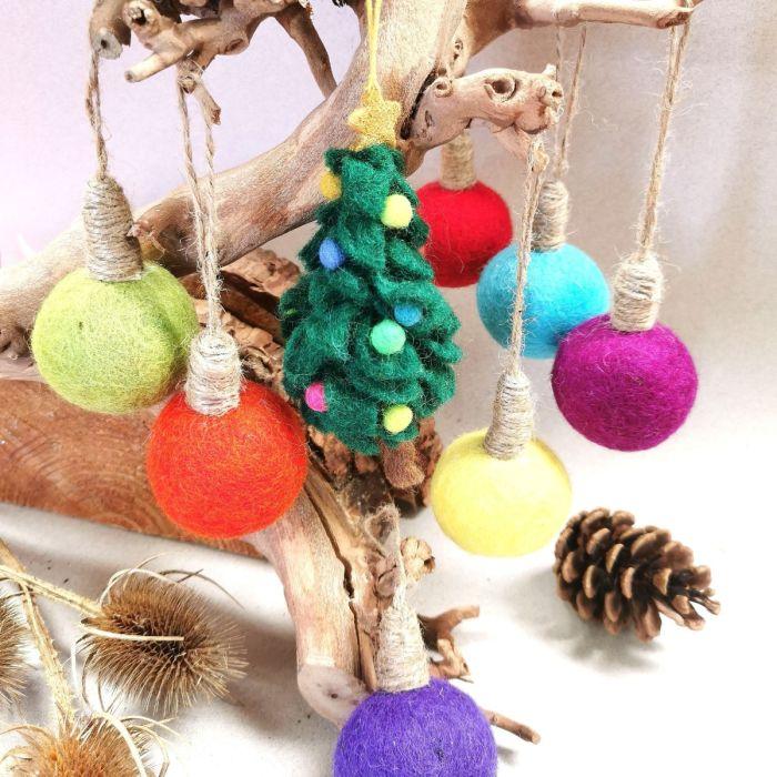 Felt So Good Handmade Felt Colourful Christmas Tree Hanging Decoration