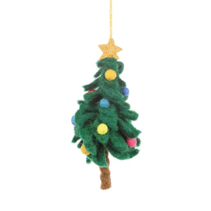 felt so good Handmade Felt Colourful Christmas Tree Hanging Decoration