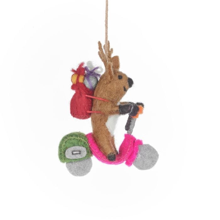 Felt So Good Handmade Felt Comet The Reindeer Hanging Christmas Decoration
