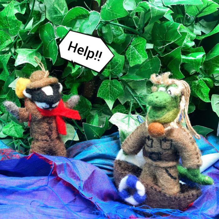 Felt So Good Handmade Felt Crocodile Dundee Hanging Decoration