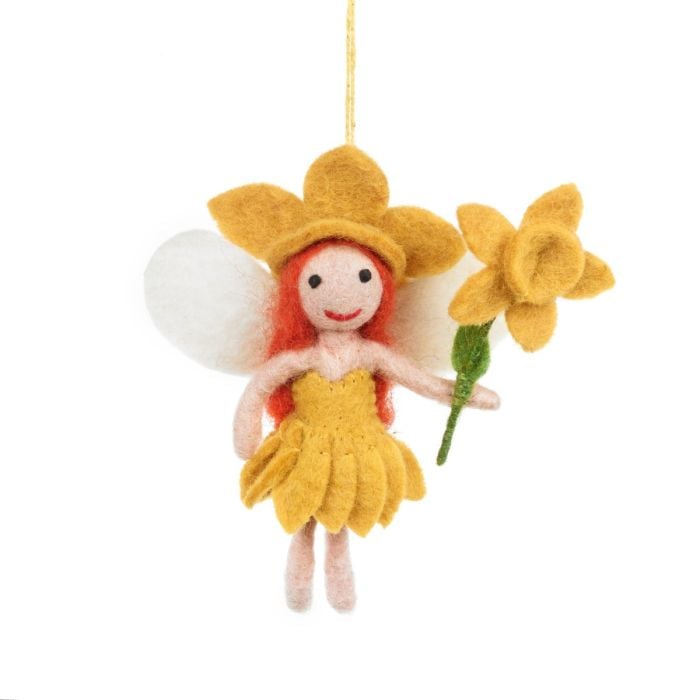 felt so good Handmade Felt Daffodil Fairy Spring Hanging Decoration