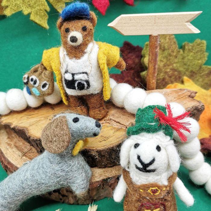 Felt So Good Handmade Felt Dapper Dachshund Hanging Decoration