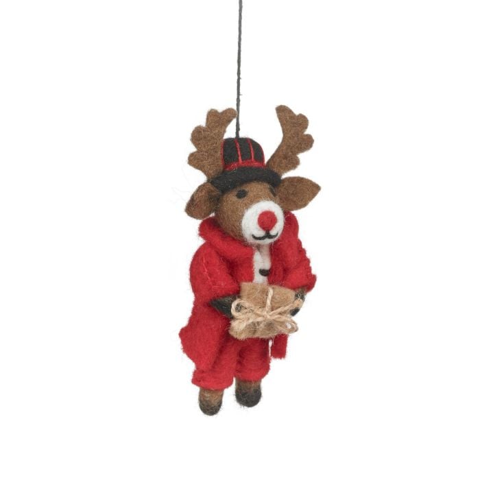 Felt So Good Handmade Felt Dasher The Christmas Reindeer Hanging Decoration