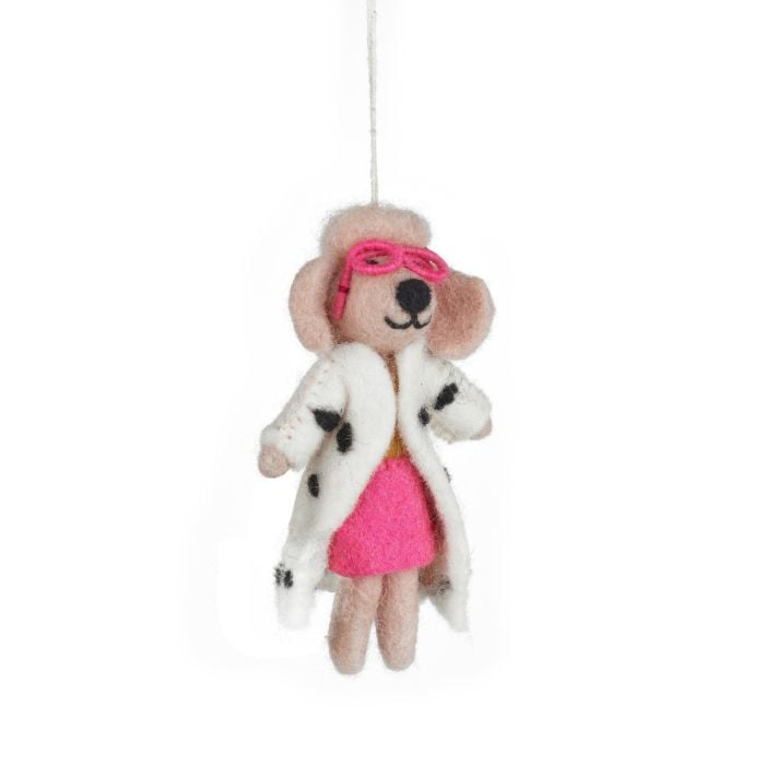 Felt So Good Handmade Felt Dellie The Fashion Poodle Dog Hanging Decoration