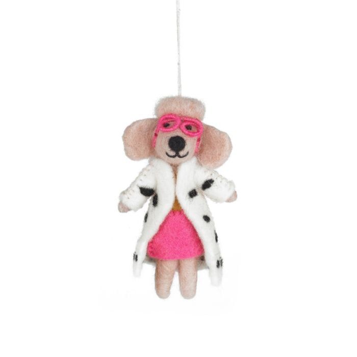 felt so good Handmade Felt Dellie the Fashion Poodle Dog Hanging decoration