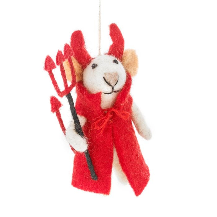 felt so good Handmade Felt Devil Mouse Halloween Hanging Decoration