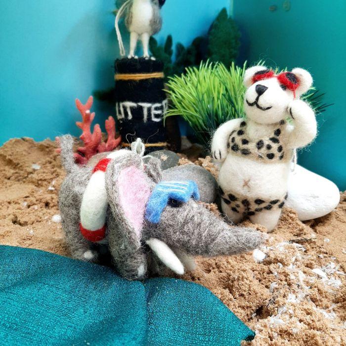 Felt So Good Handmade Felt Diving Dumbo Hanging Decoration