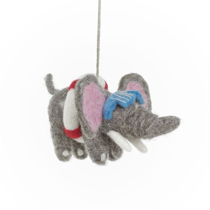 felt so good Handmade Felt Diving Dumbo Hanging Decoration