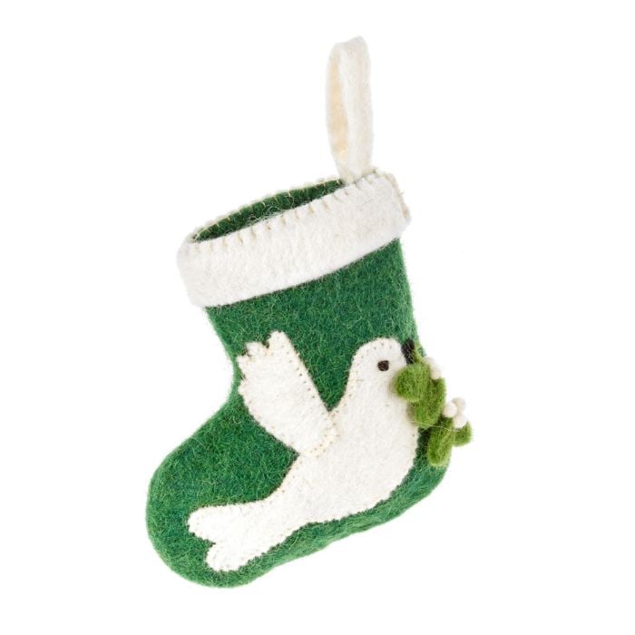 felt so good Handmade Felt Dove Mini Stocking Christmas Decoration