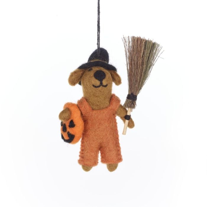 felt so good Handmade Felt Draco the Dog Hanging Halloween Decoration