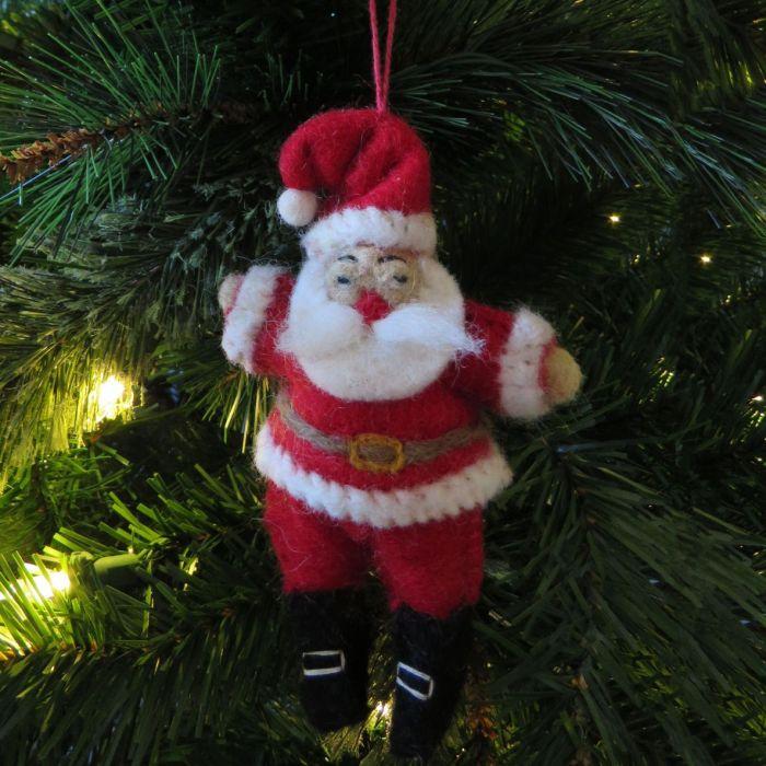Felt So Good Handmade Felt Drunk Santa Christmas Tree Hanging Decoration