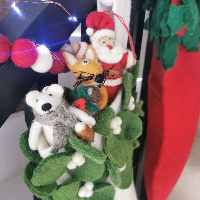 Felt So Good Handmade Felt Drunk Santa Christmas Tree Hanging Decoration