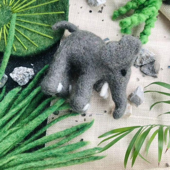 Felt So Good Handmade Felt Edna The Elephant Hanging Biodegradable Decoration
