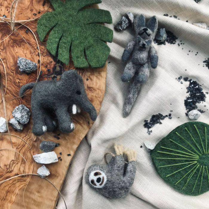 Felt So Good Handmade Felt Edna The Elephant Hanging Biodegradable Decoration