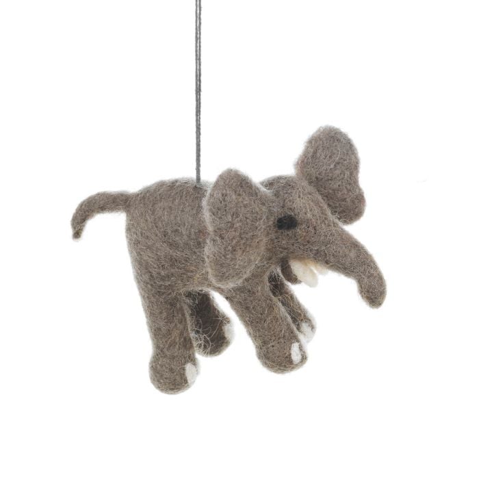 felt so good Handmade Felt Edna the Elephant Hanging Biodegradable Decoration