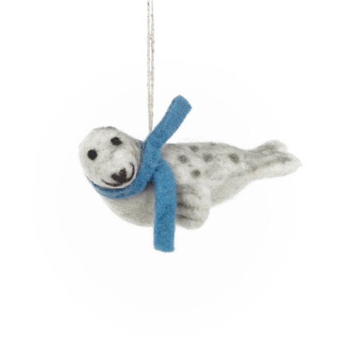 felt so good Handmade Felt Eduardo the Seal Hanging Sealife Decoration