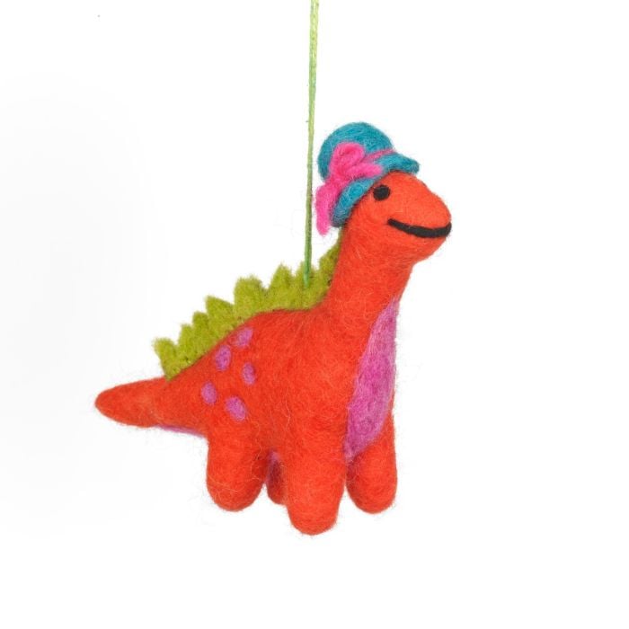 felt so good Handmade Felt Edwina the Dinosaur Hanging Decoration