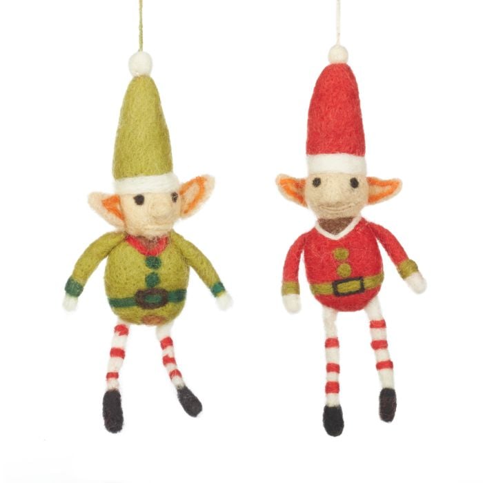felt so good Handmade Felt Elf Christmas Tree Hanging Decoration