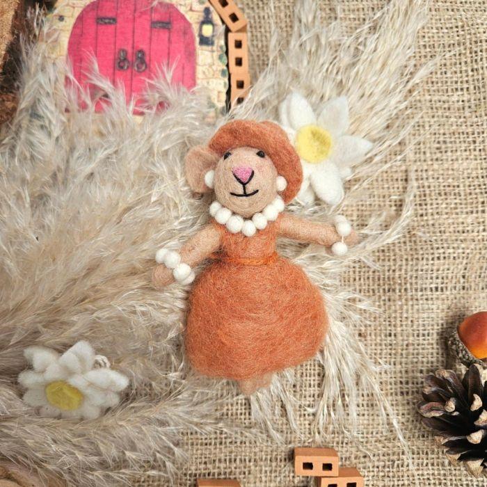 Felt So Good Handmade Felt Evelyn The Mouse Hanging Decoration