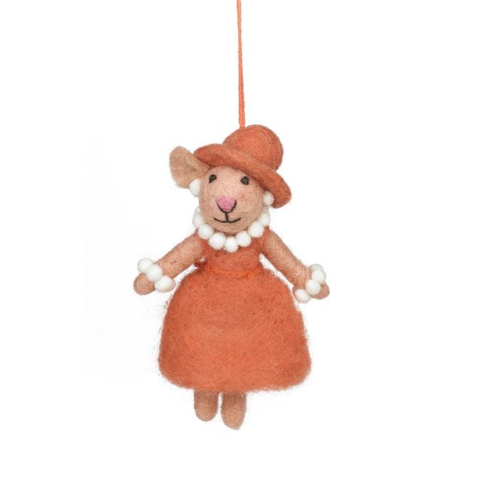 felt so good Handmade Felt Evelyn the Mouse Hanging Decoration