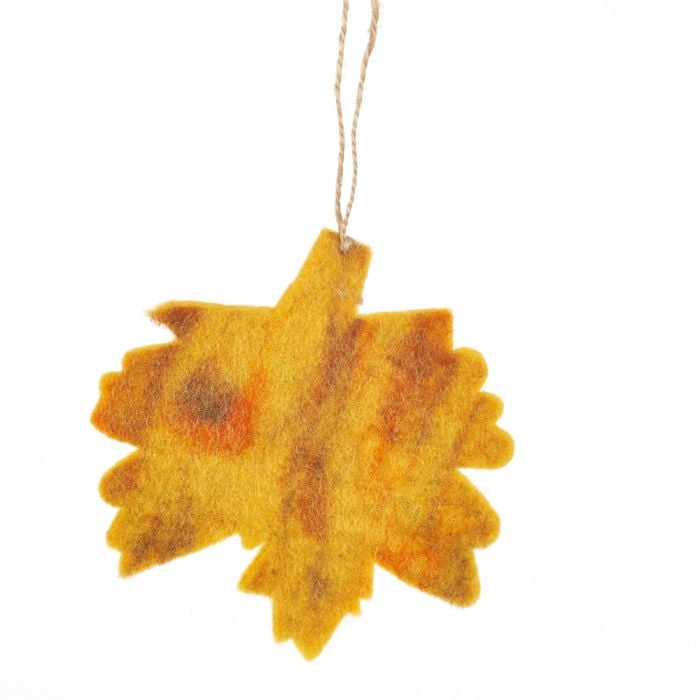 Felt So Good Handmade Felt Fair Trade Autumnal Leaves (Set Of 5) Hanging Decorations