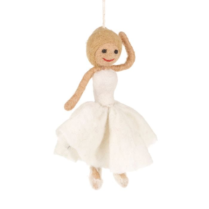 felt so good Handmade Felt Fair trade Ballerina Hanging Decoration