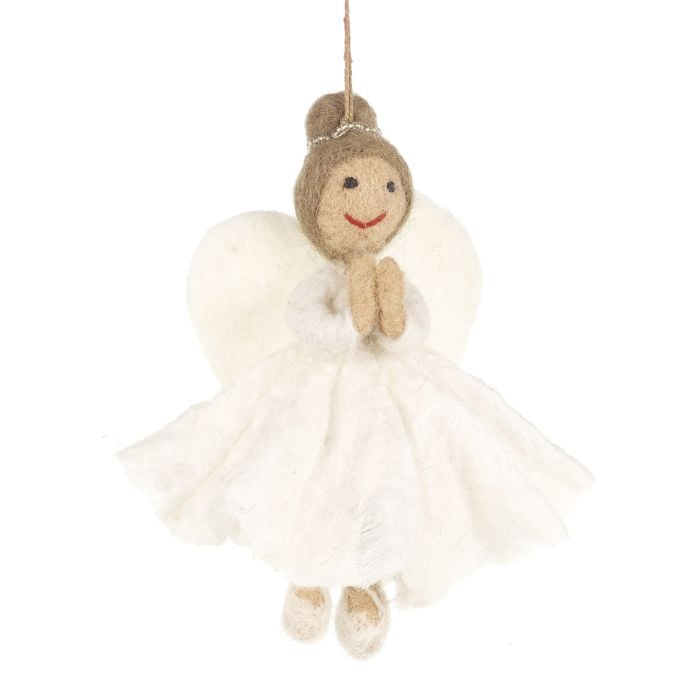 felt so good Handmade Felt Fair trade Christmas Angel Hanging Tree Decoration