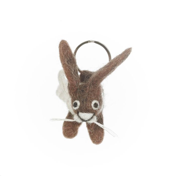 Felt So Good Handmade Felt Fair Trade Herbie Hare Keyring