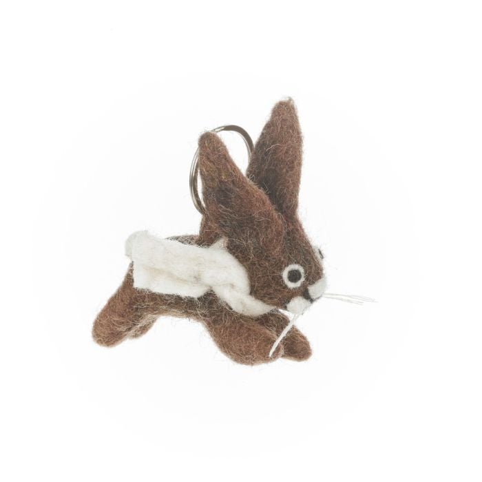 Felt So Good Handmade Felt Fair Trade Herbie Hare Keyring