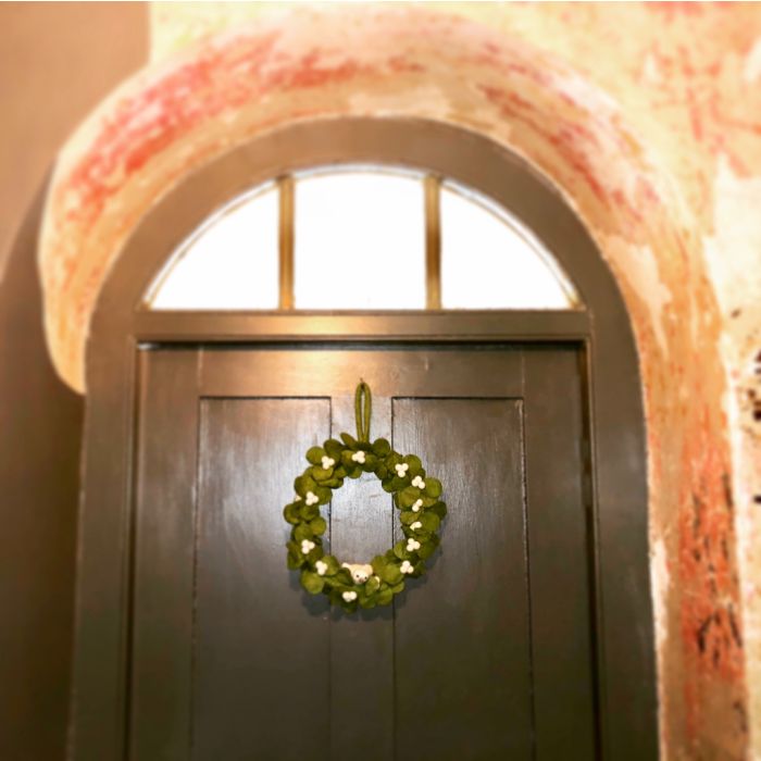 Felt So Good Handmade Felt Fair Trade Mistletoe Wreath With Dove Christmas Decor