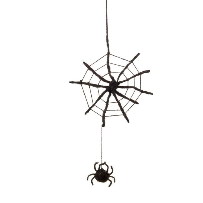 felt so good Handmade Felt Fair Trade Spooky Spiderweb Hanging Halloween Decoration