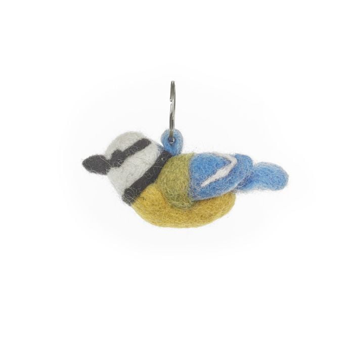 Felt So Good Handmade Felt Fairtrade Blue Tit Keyring