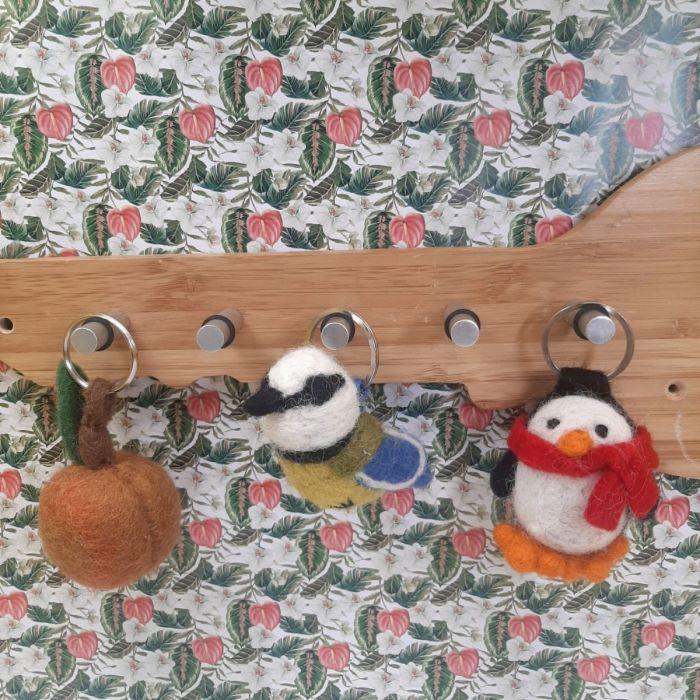 Felt So Good Handmade Felt Fairtrade Blue Tit Keyring