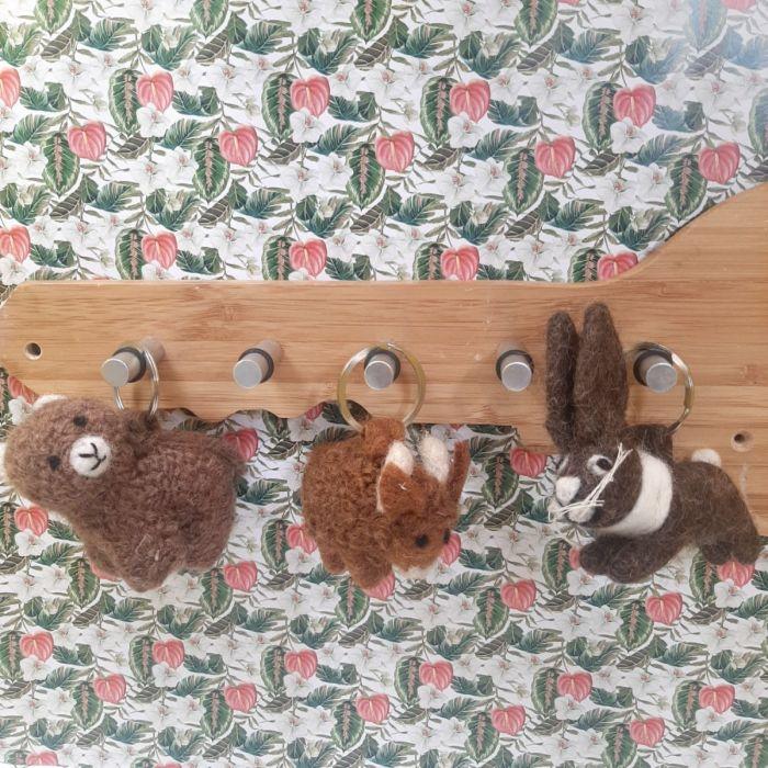 Felt So Good Handmade Felt Fairtrade Highland Cow Keyring