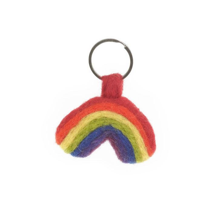 felt so good Handmade Felt Fairtrade Rainbow Keyring