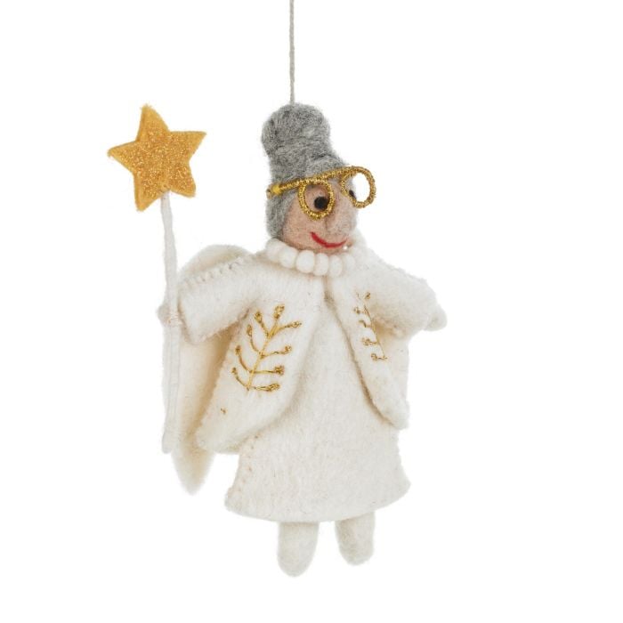 Felt So Good Handmade Felt Faith The Fairy Godmother Hanging Christmas Decoration