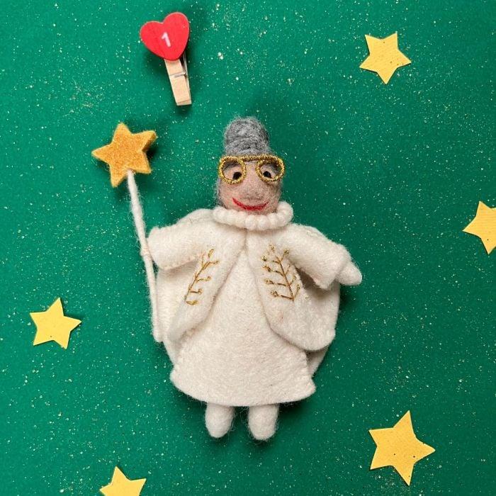 Felt So Good Handmade Felt Faith The Fairy Godmother Hanging Christmas Decoration