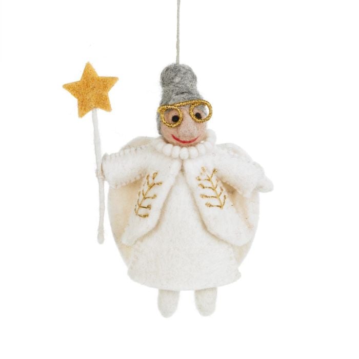 felt so good Handmade Felt Faith the Fairy Godmother Hanging Christmas Decoration