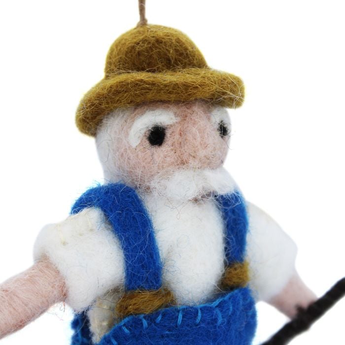 Felt So Good Handmade Felt Farmer Hanging Biodegradable Decoration