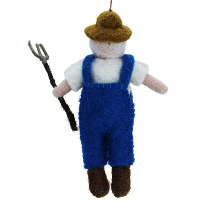 Felt So Good Handmade Felt Farmer Hanging Biodegradable Decoration