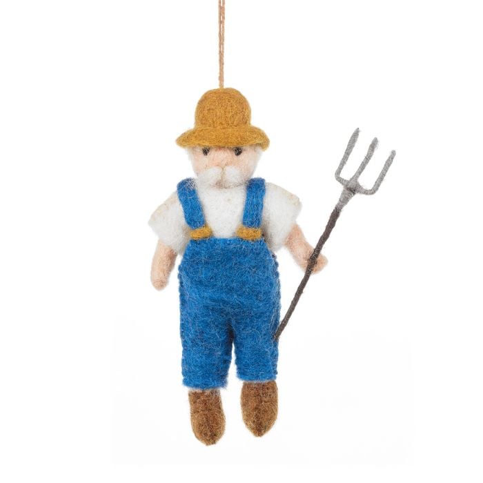 felt so good Handmade Felt Farmer Hanging Biodegradable Decoration