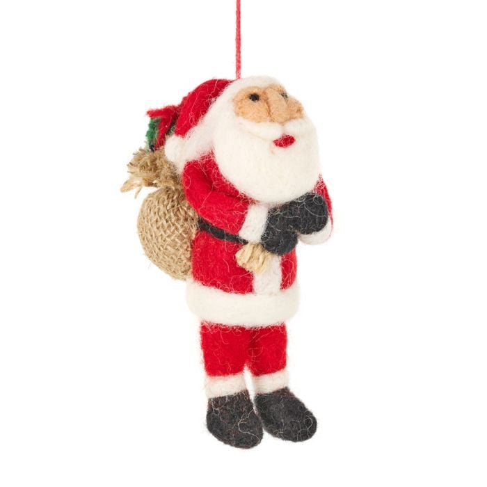 felt so good Handmade Felt Father Christmas Santa Tree Hanging Decoration